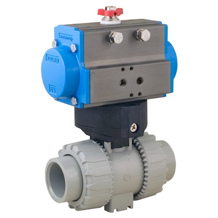 Bonomi North America 1in 2-WAY PVC BALL VALVE & SPRING RETURN PNEUMATIC ACTUATOR 8P2SRPVC-1